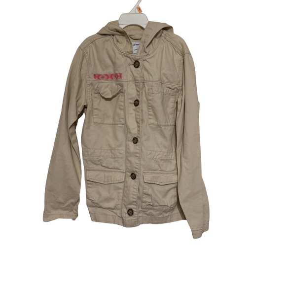 Girls Khaki hooded jacket - Picture 2 of 4